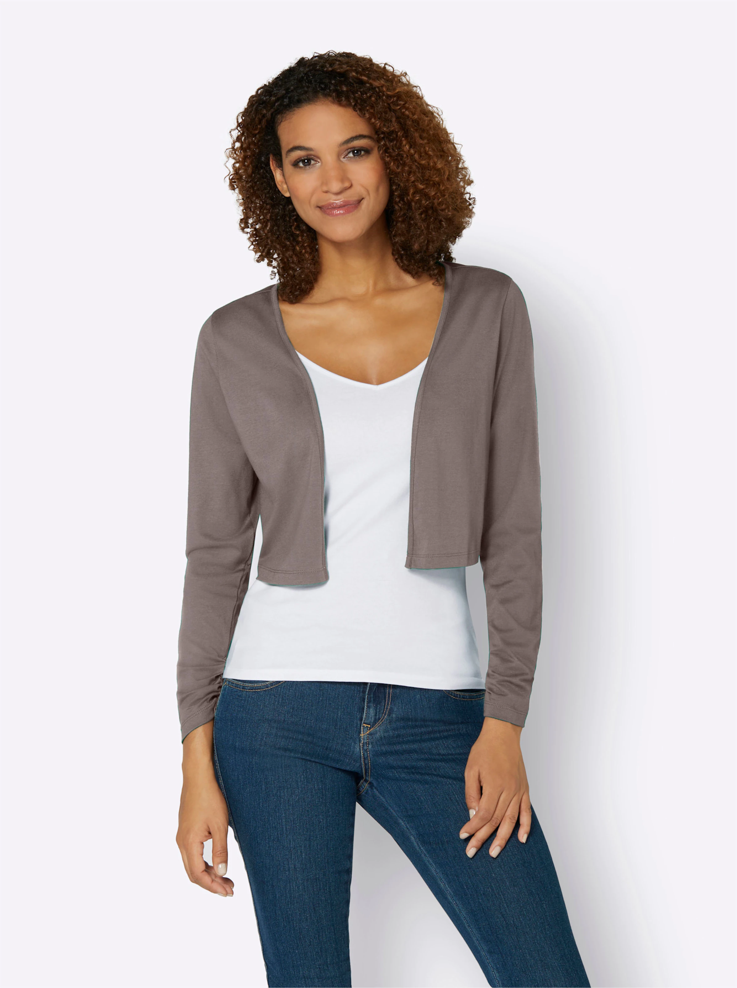 Shirtjacke in dunkeltaupe