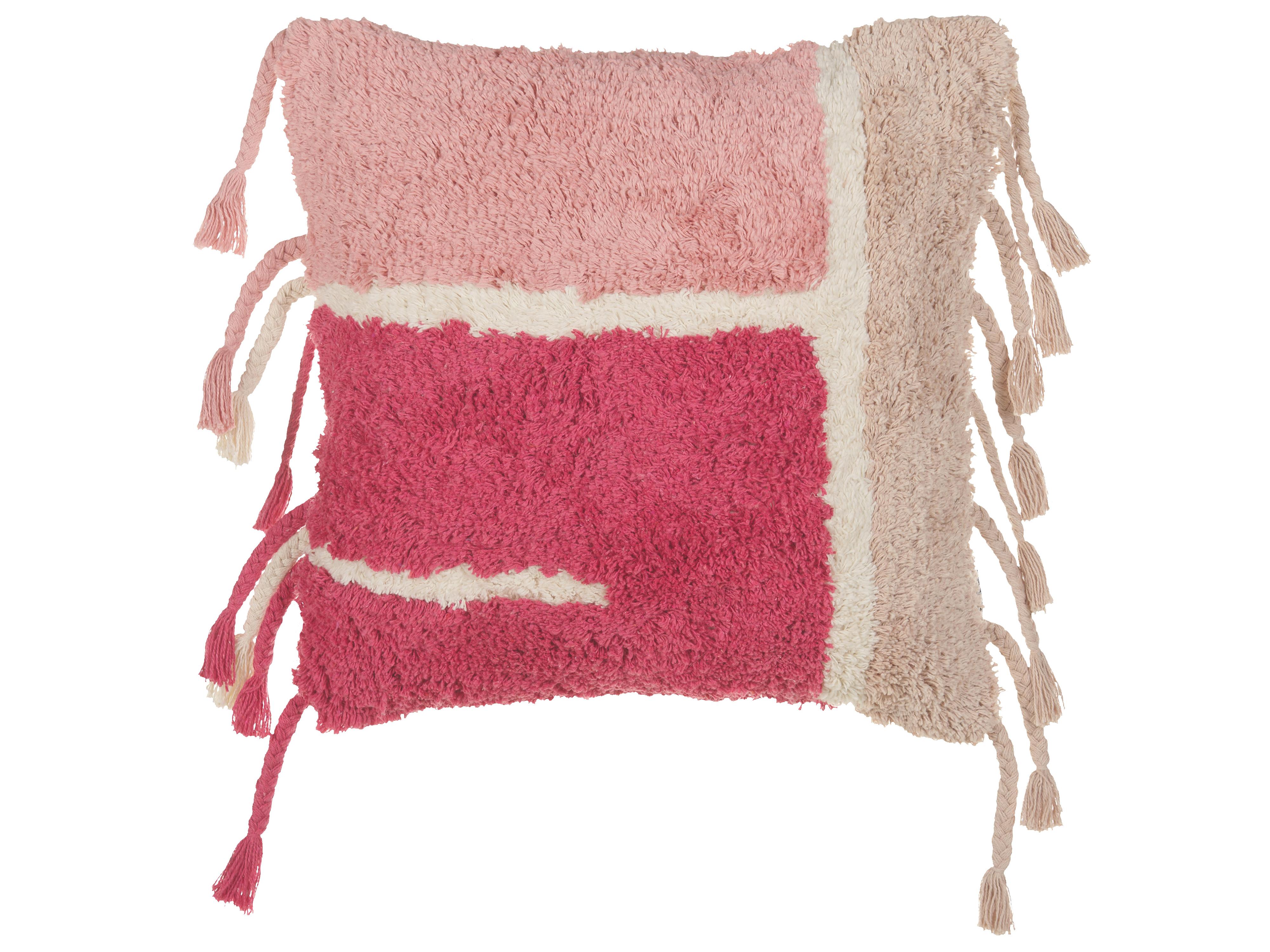 Sierkussen BISTORTA Katoen 45 x 45 cm Roze geometrisch patroon