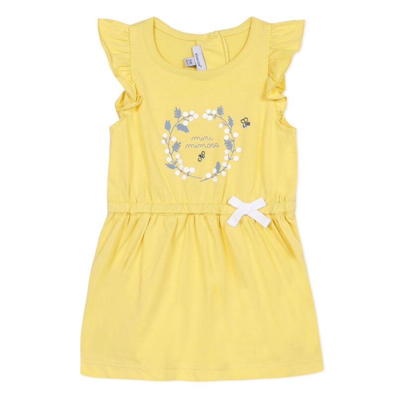 Robe en coton jaune mini mimosa bébé fille Absorba Aucune nuance