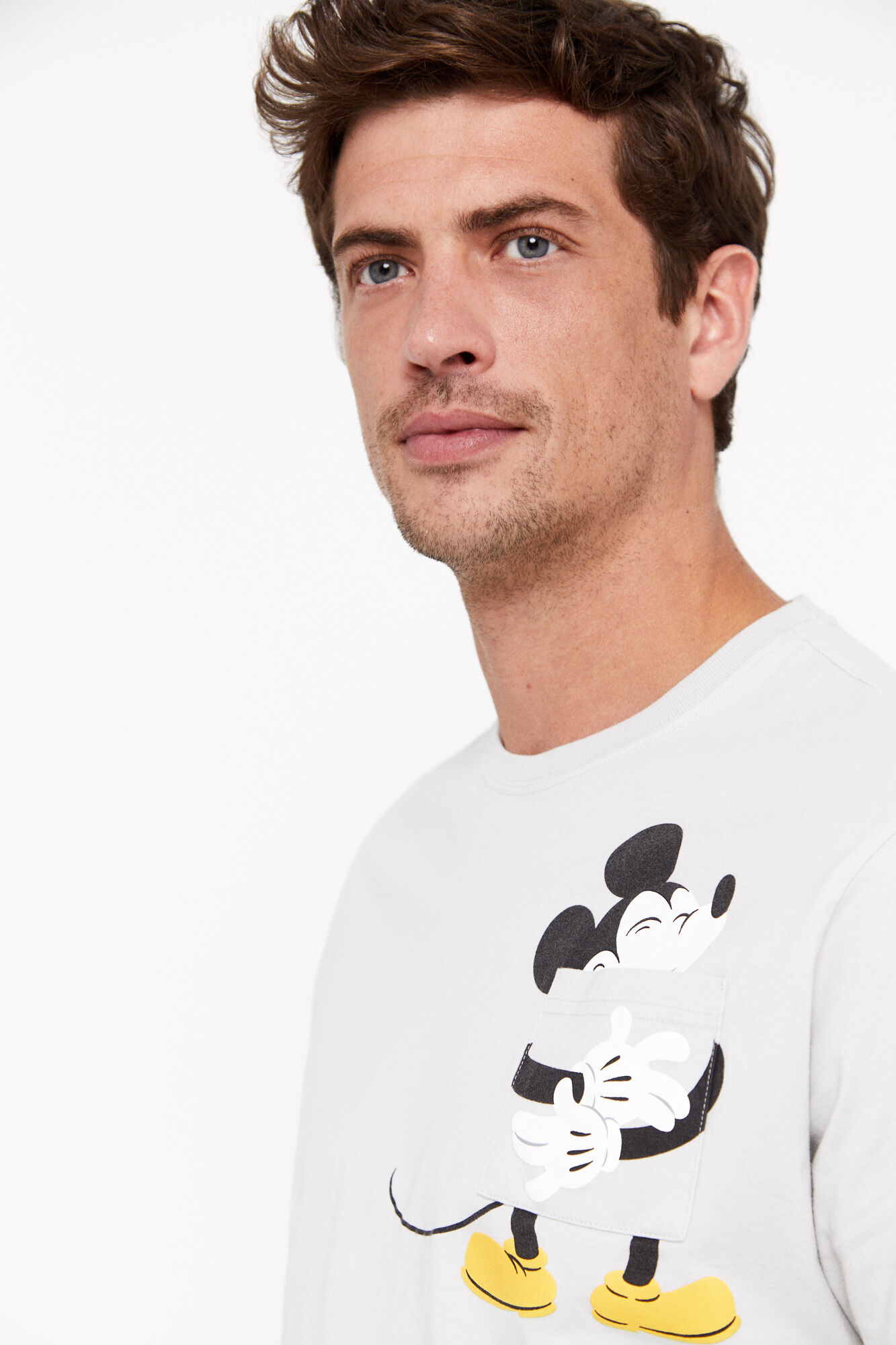 Camiseta de bolso do Mickey Mouse - Cinza