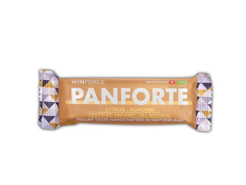 WINFORCE Riegel Panforte Bar Citrus-Almond, 24 Stück Bio-Mandelriegel mit Früchten