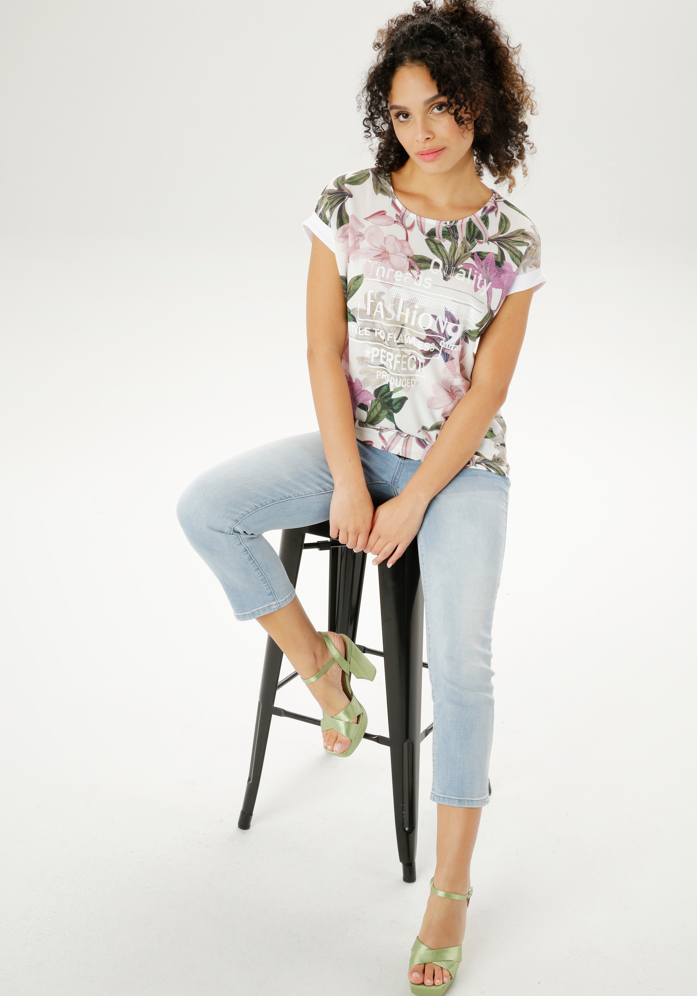 Aniston SELECTED Blusenshirt , mit Glitzersteinchen