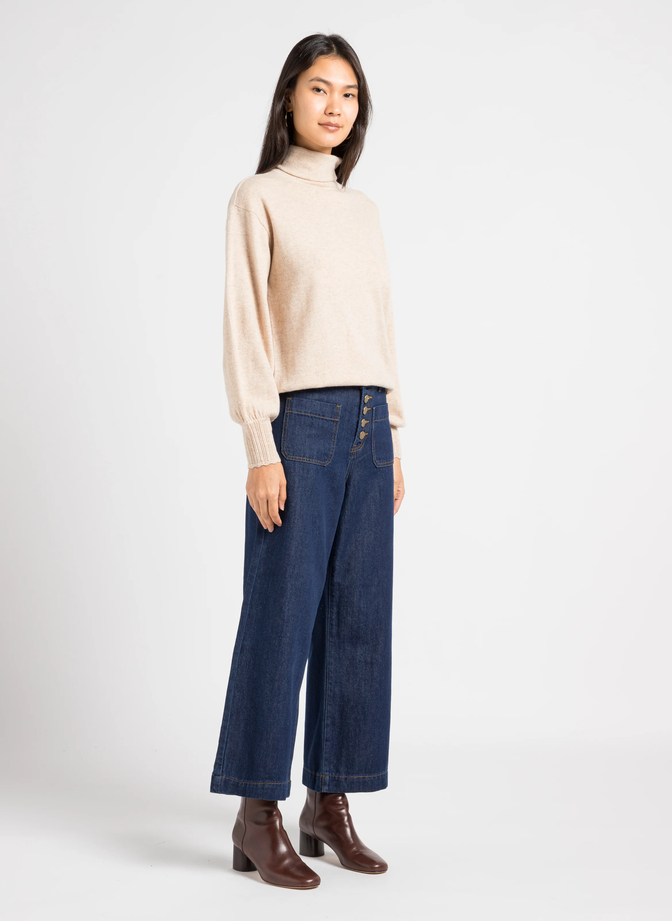 ATLANTA - Jean taille haute flare | Bleu