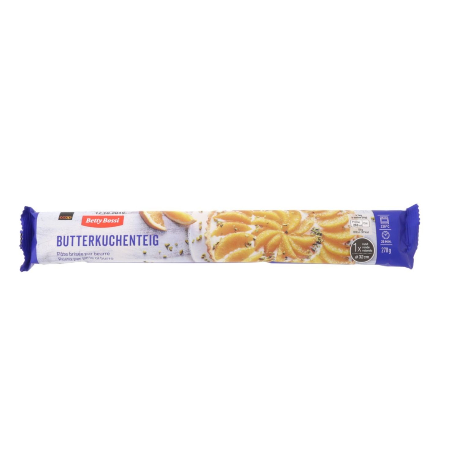 Betty Bossi Butterkuchenteig rund ausgewallt Ø32cm