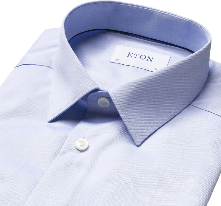 ETON Super Slim Fit Light Blue Signature Twill Shirt Lyseblå