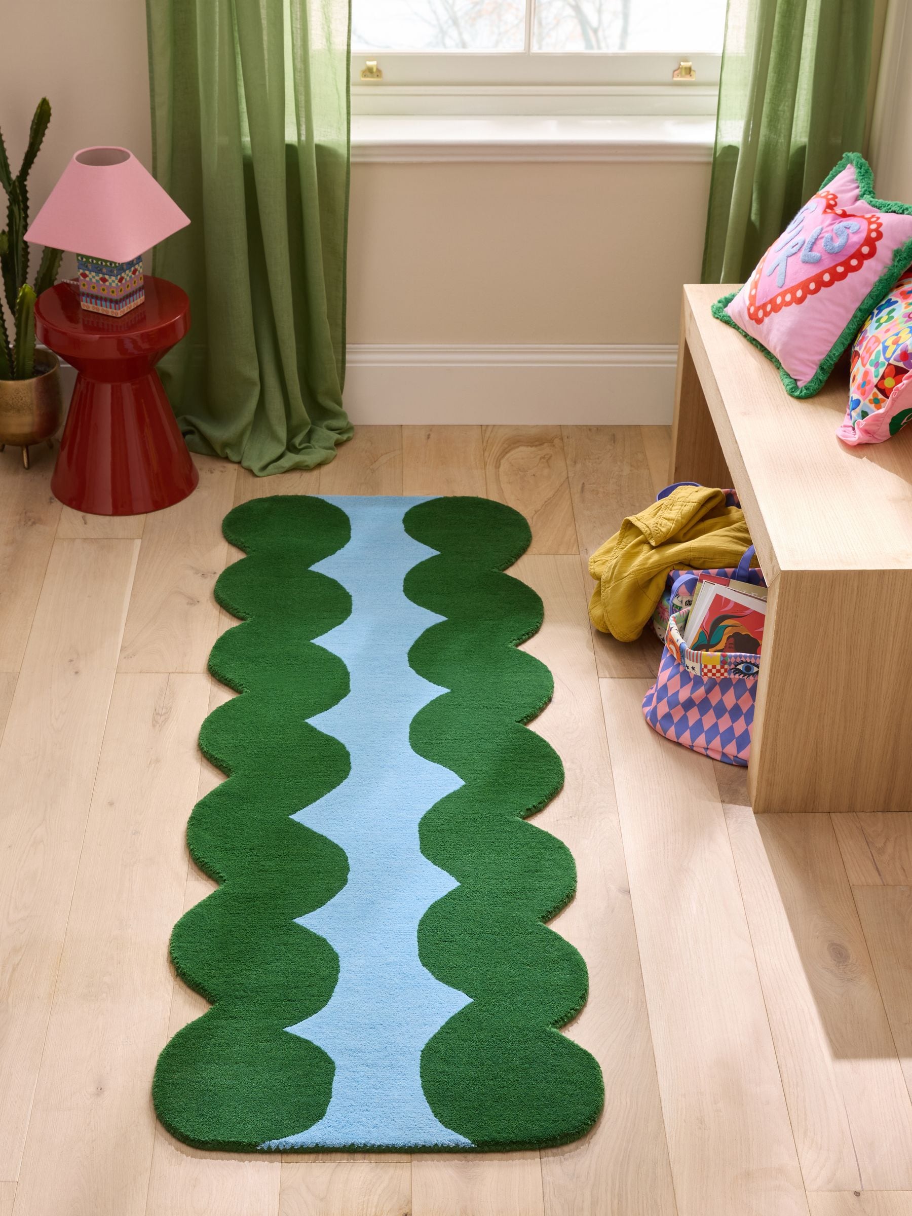Eleanor Bowmer Wavey Stripe Wool Tufted Runner