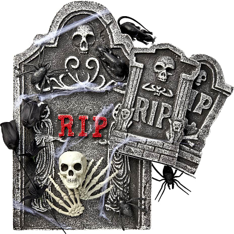 Halloween kirkegårds sæt 14-pak - grå