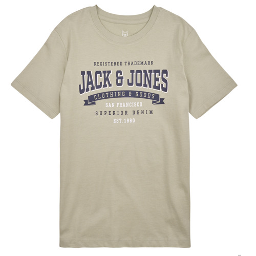 Jack & Jones - JJELOGO TEE SS NECK 2 COL 23/24 NOOS JNR - Beige