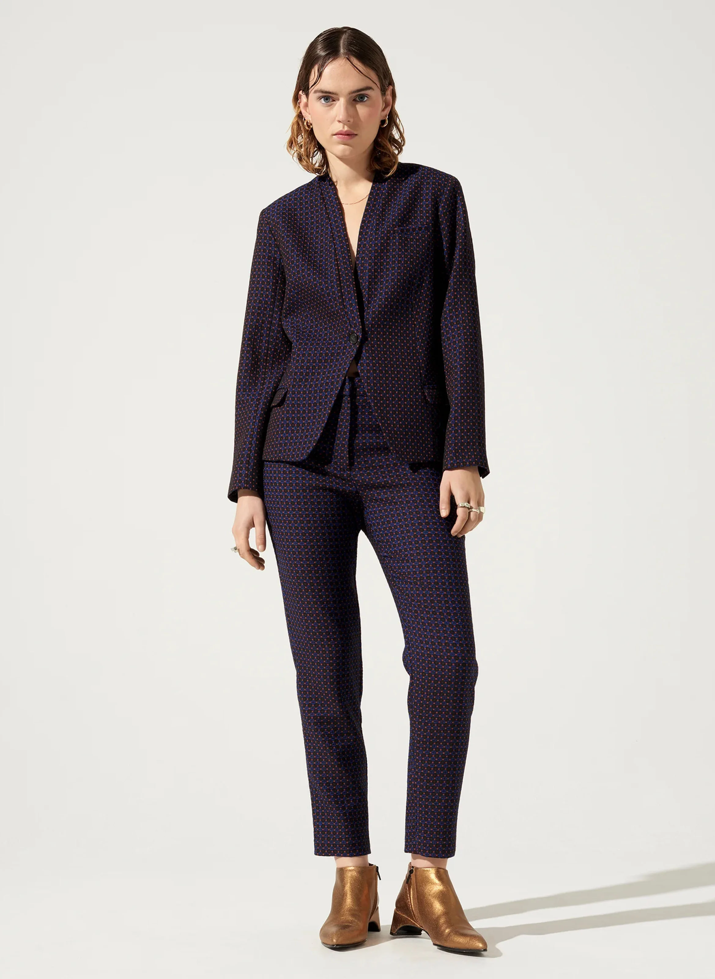 DJANGO - Veste tailleur ajustée jacquard| Noir