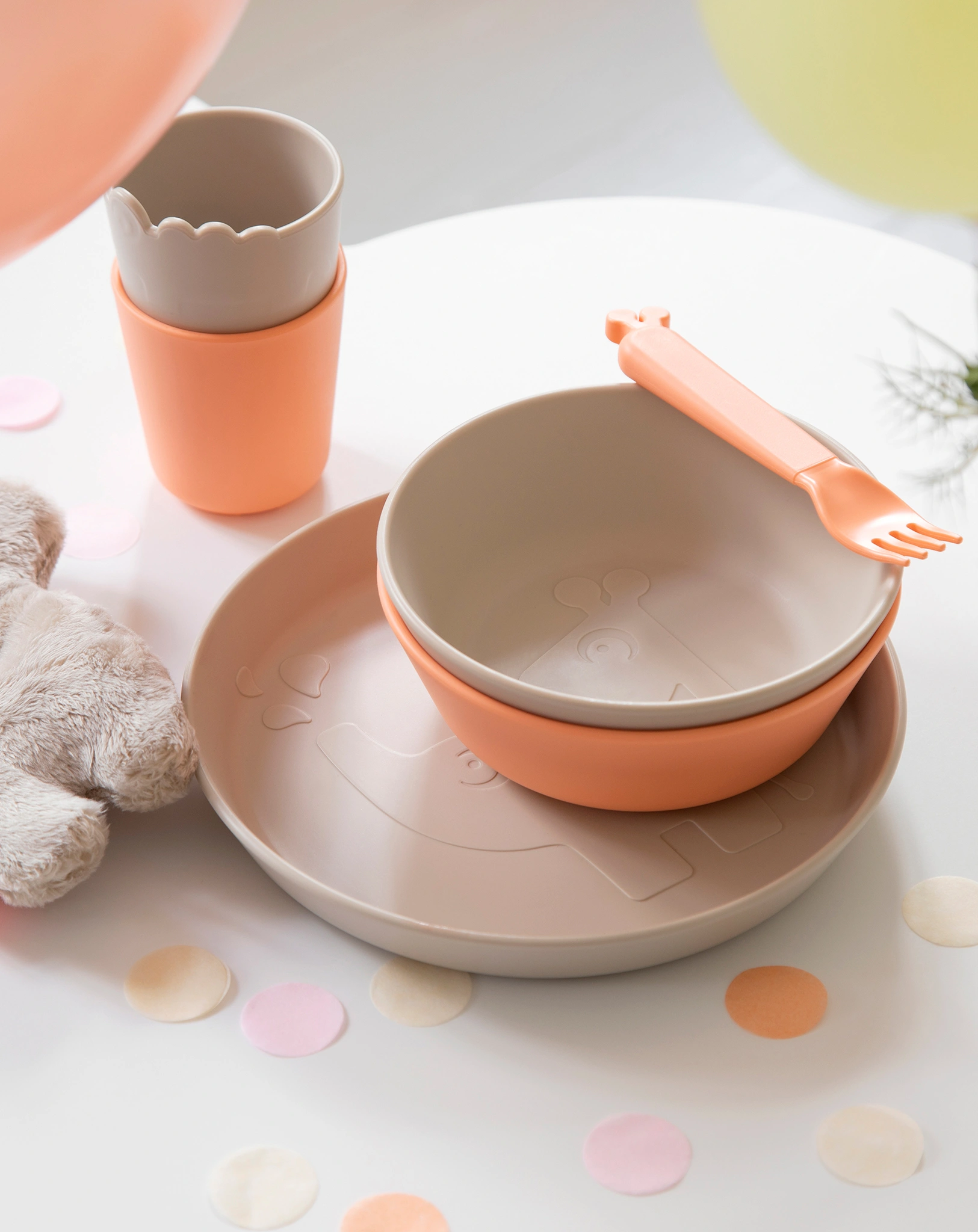 Kunststoff-Becher KIDDISH - CROCO 2er Pack in sand
