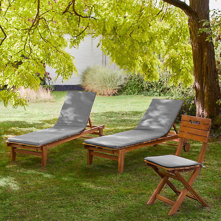 Coussin bain de soleil L.185 x 55 cm Cocos gris