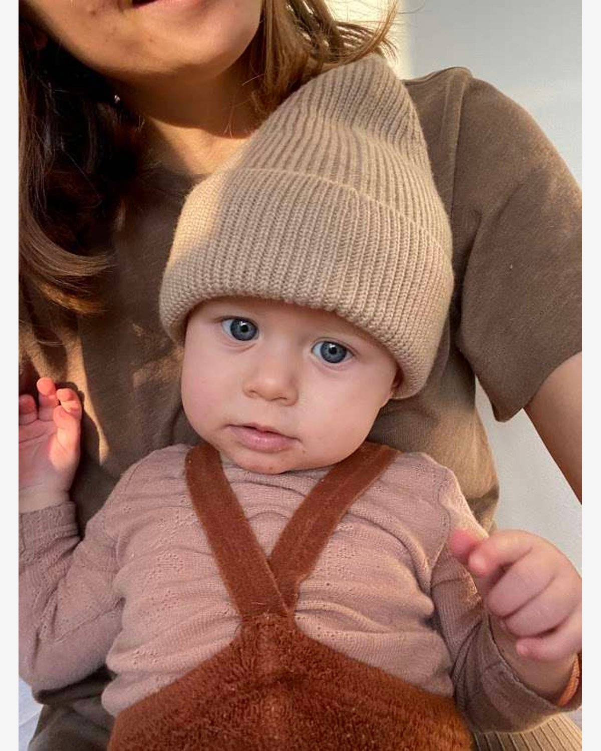 Ull Beanie barn – 100% Merino, Ubehandlet – Rib Lue Fonzie