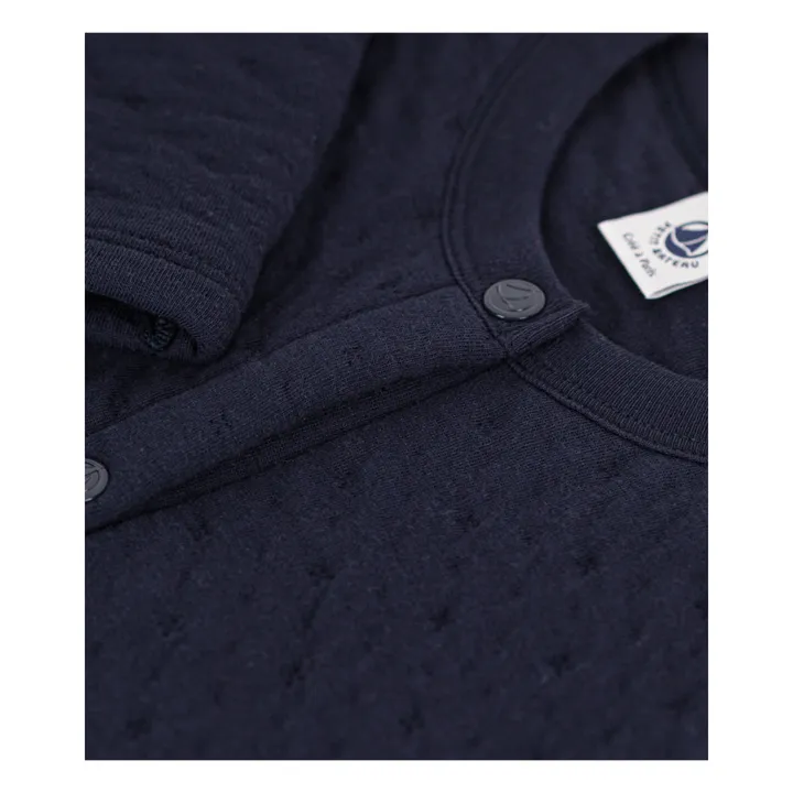 Petit Bateau Cardigan en Tubique Matelassé | Bleu marine