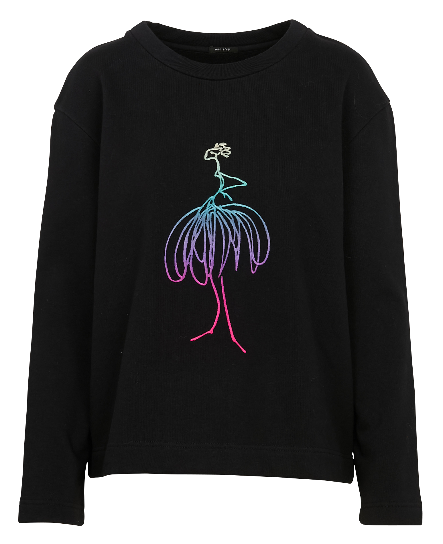 MAMOUR - Sweat oversize col rond en coton mélangé | Noir