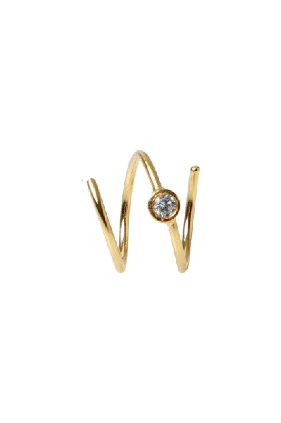 Stine A Big Dot Curl Earring Right Goldenen