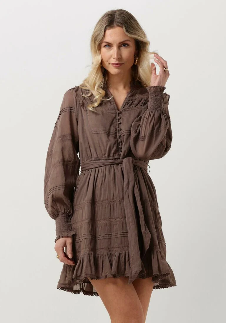 NEO NOIR bruine neo noir mini jurk salli s voile dress