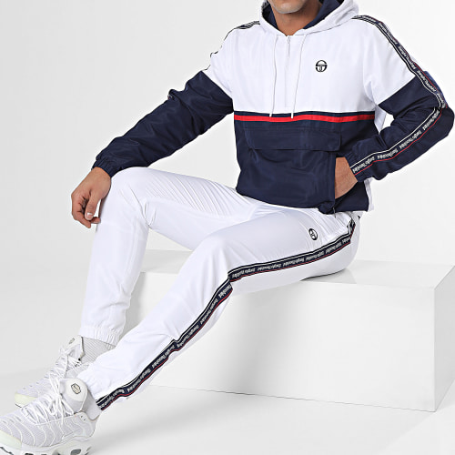 Ensemble De Survetement 40296 40300 Blanc Bleu Marine