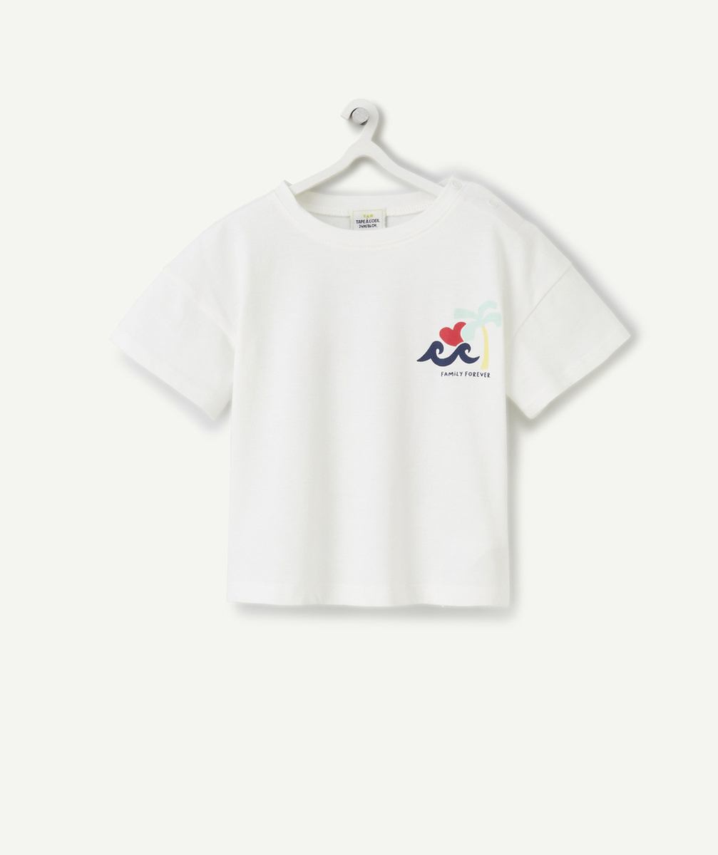 t-shirt mixte en coton blanc avec messages et motifs thème famille