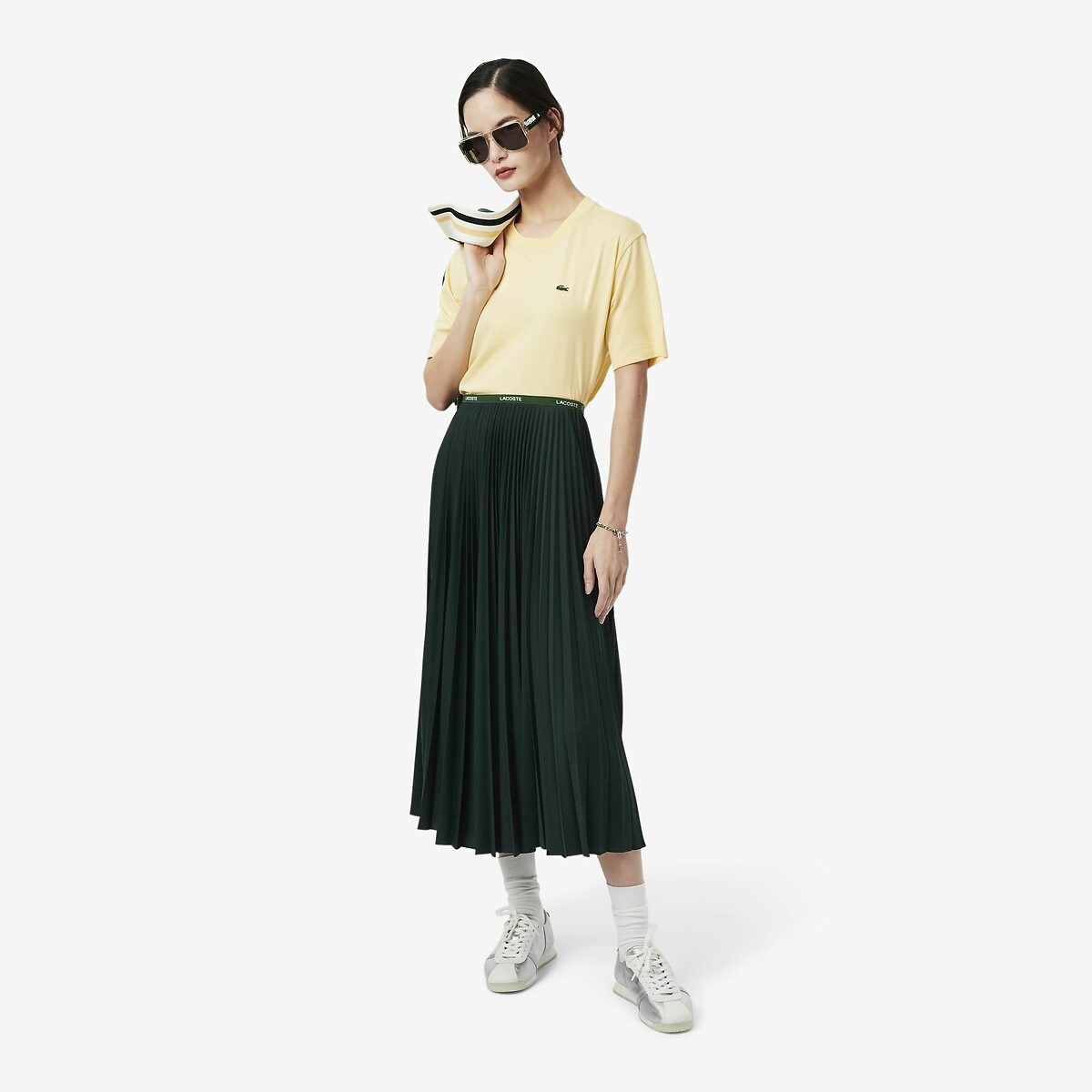LACOSTE<br>Saia longa plissada