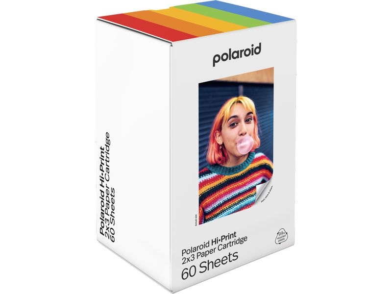 Polaroid Hi-Print 2 x 3 Papierkassette Gen 2 - 60 Blatt Fotopapier mit selbstklebender Rückseite für Polaroid Hi-Print 2 x 3 Pocket Photo Printer