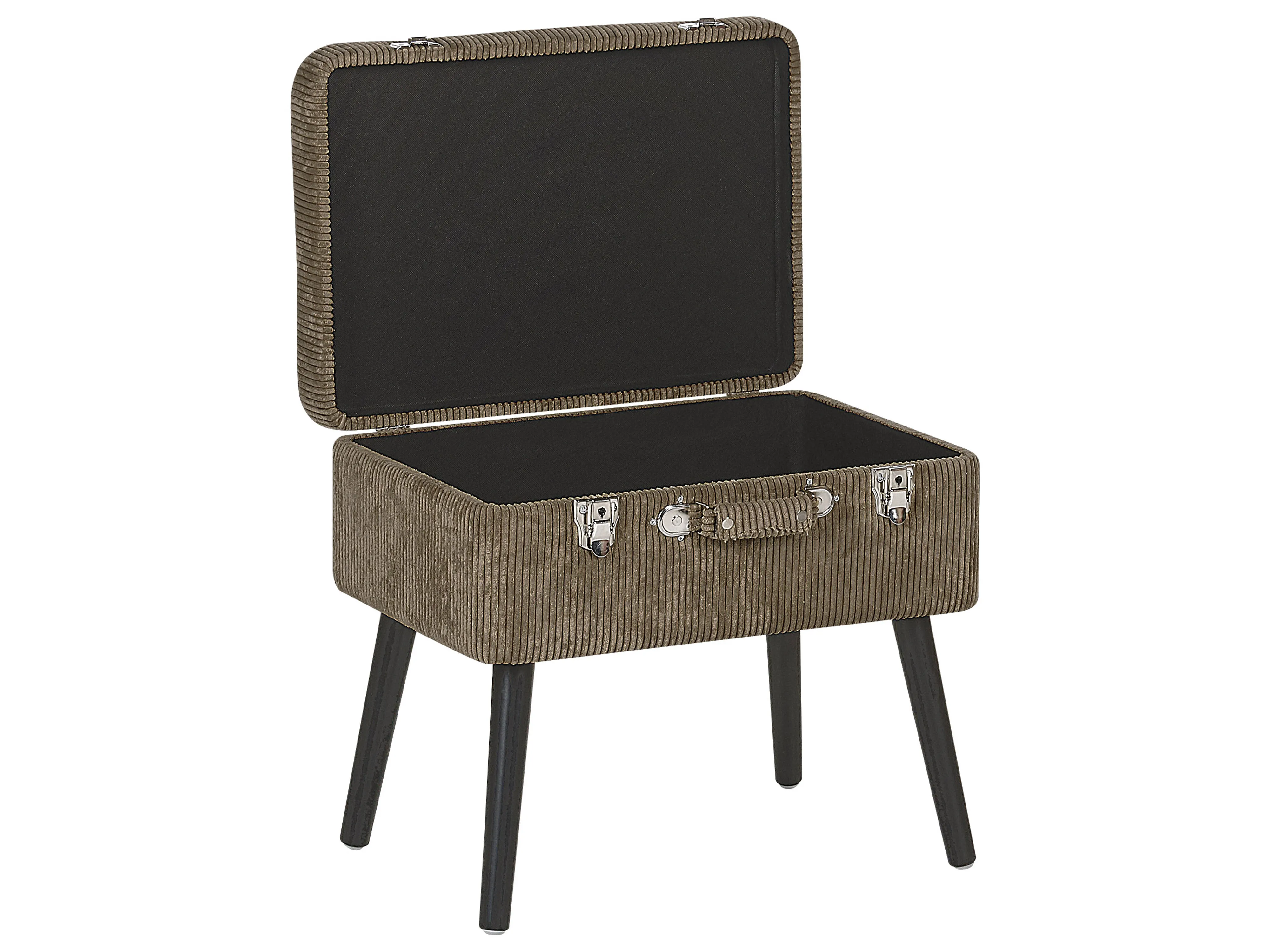 Hocker met opbergruimte MALLARD Corduroy Lichtbruin