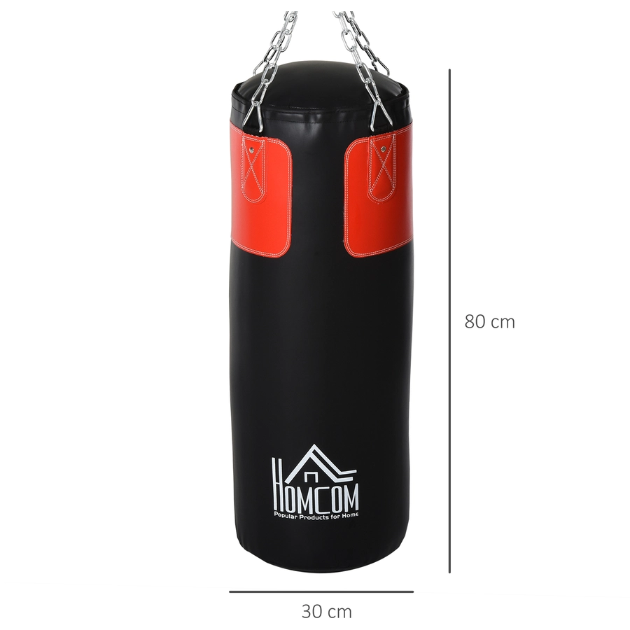 HOMCOM Boxsack mit Boxhandschuhen schwarz, rot