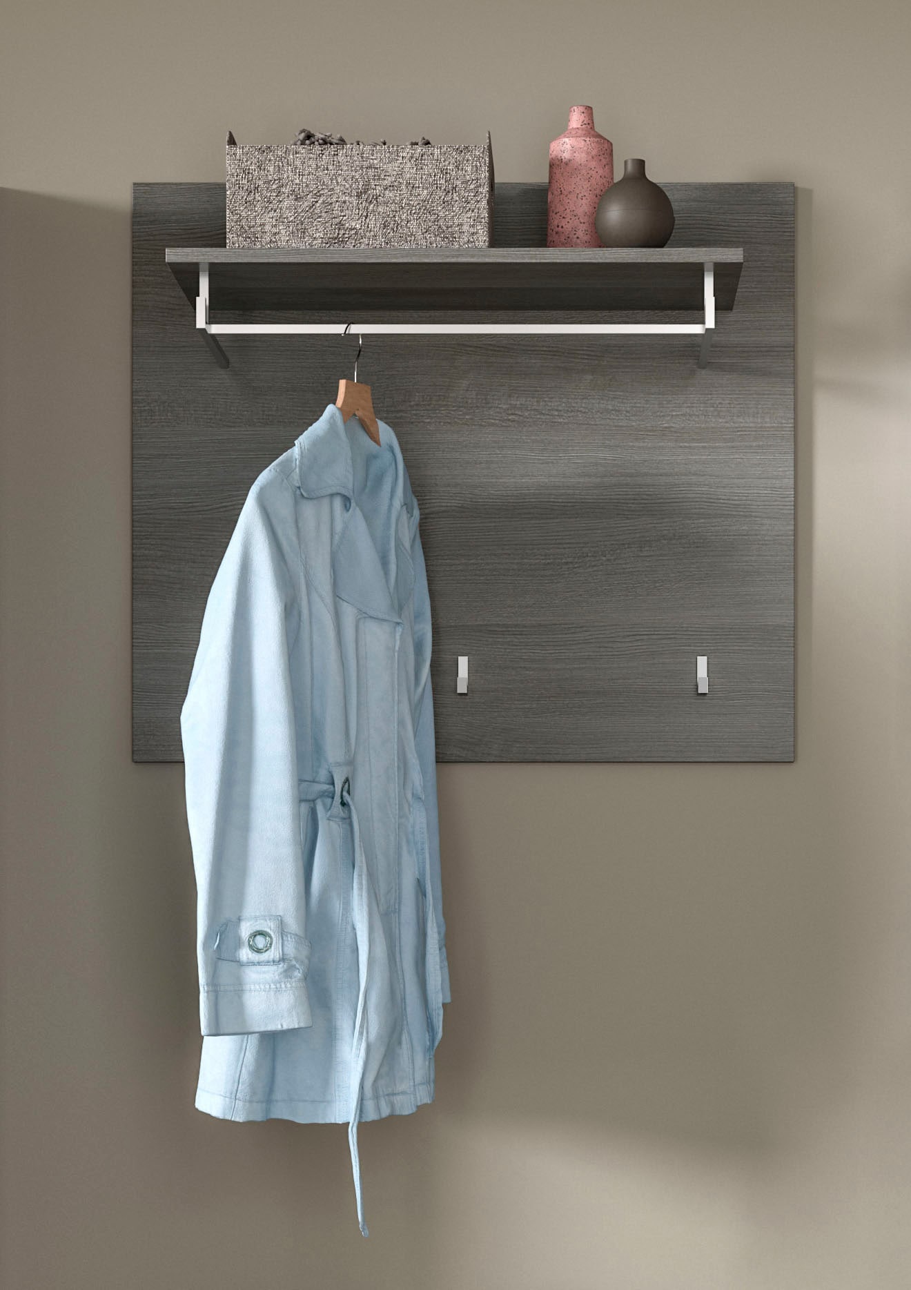 INOSIGN Garderobenpaneel »Rumba, Breite 80cm, 3 Haken, 1 Kleiderstange, 1 Ablageboden« Garderobe, Paneel, Wandpaneel, Flurmöbel