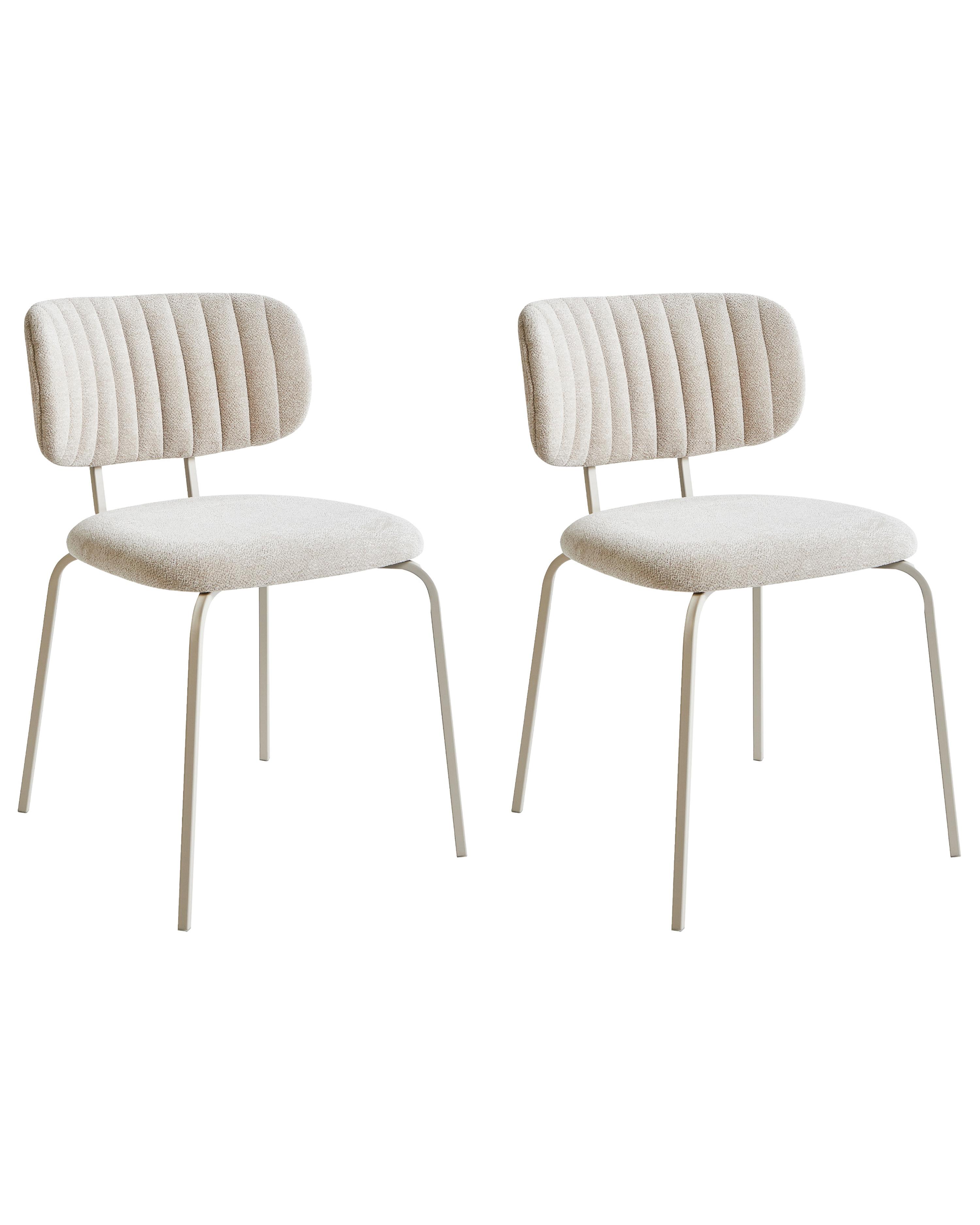 Set van 2 eetkamerstoelen IRINS Chenille Lichtbeige