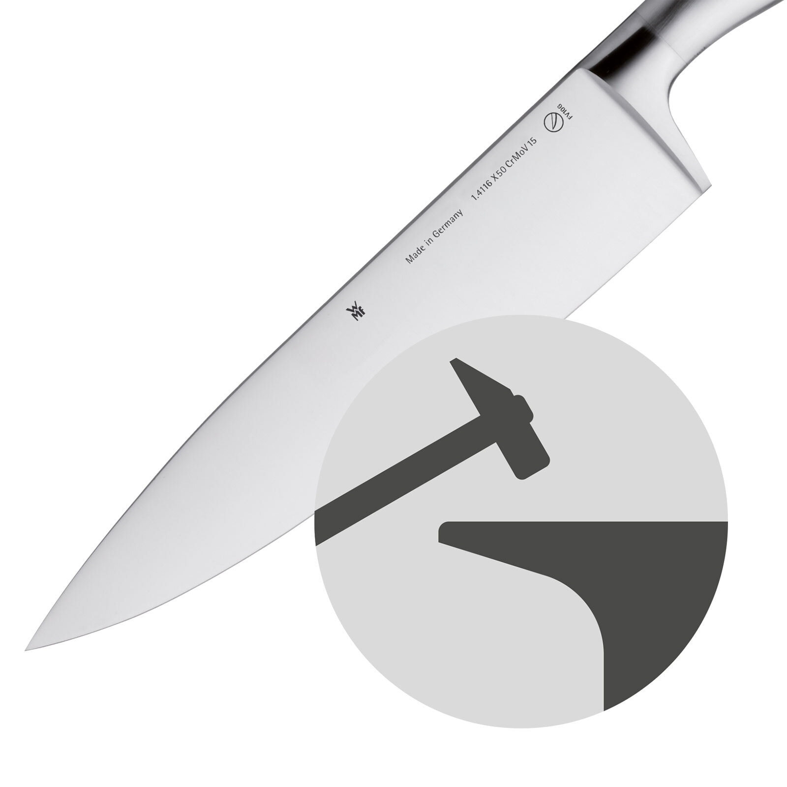 WMF Messer-Set GRAND GOURMET 3-teilig Edelstahl silberfarbig