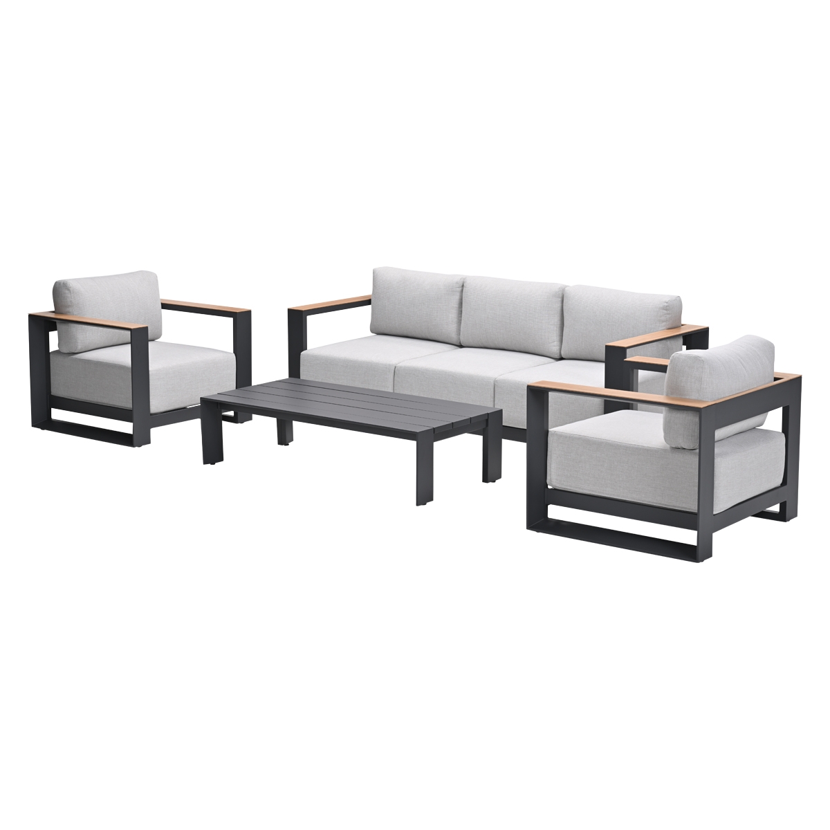 Garden Impressions Levanto loungeset - Carbon Black Teaklook