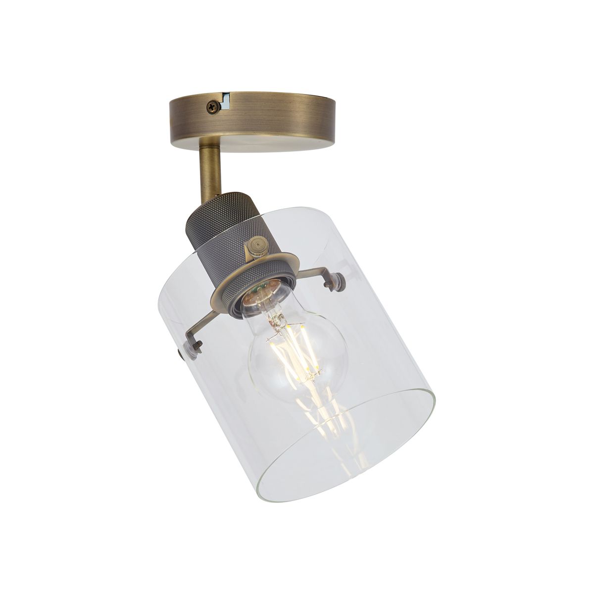 Design wandspot brons met helder glas - Domo