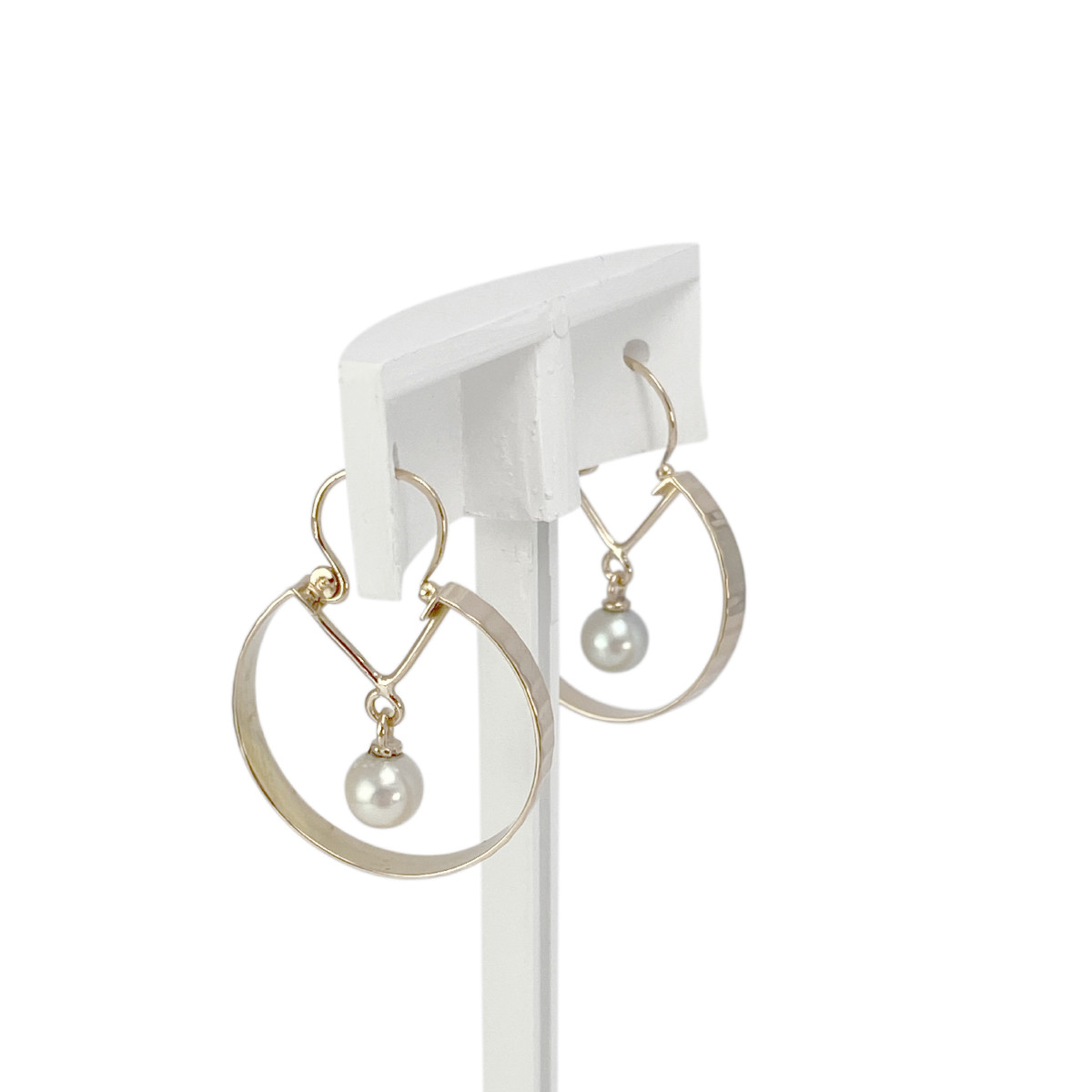 Boucles d'oreilles d'occasion or 750 jaune perles de culture
