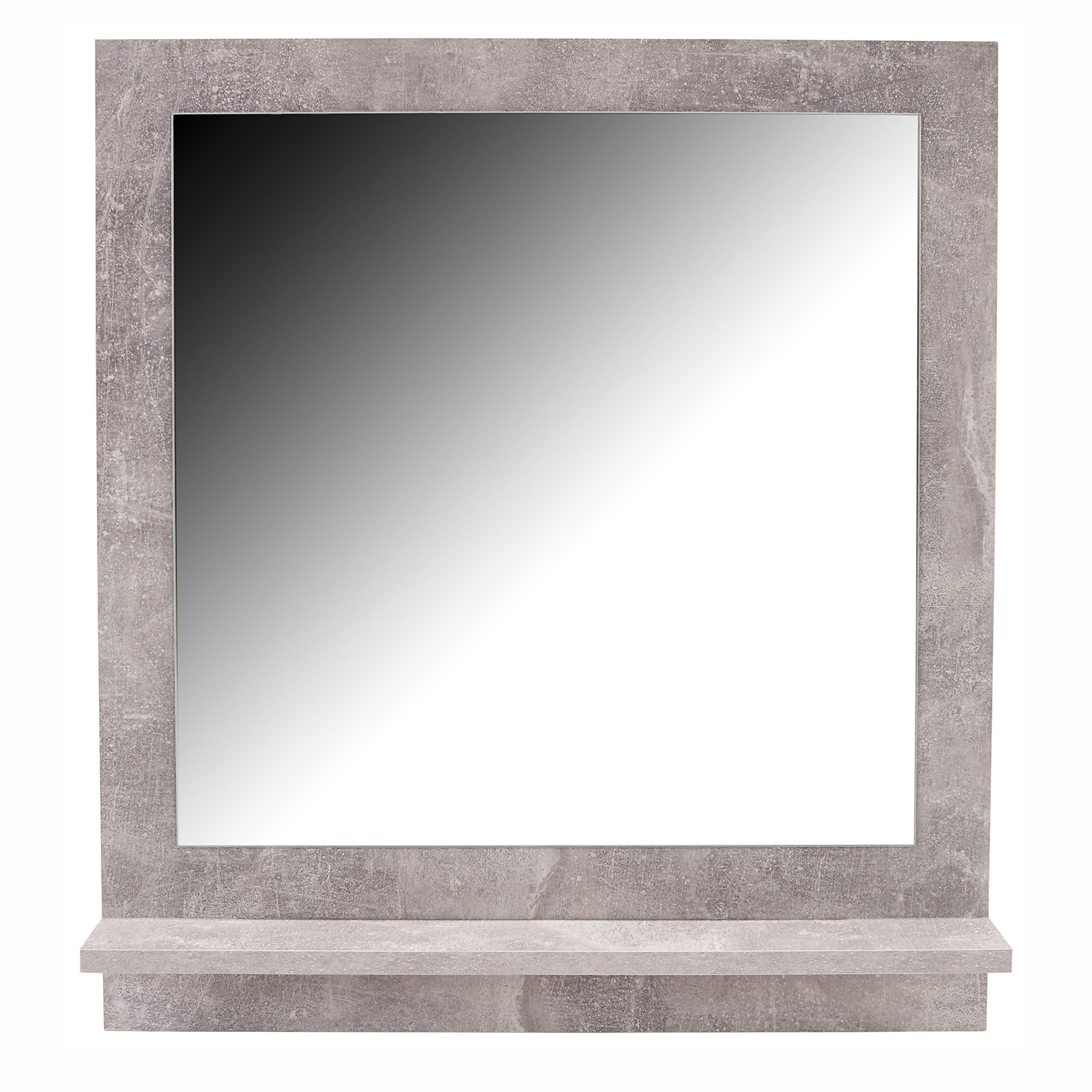 Spiegel - Betonoptik - mit Ablage - 60x68 cm