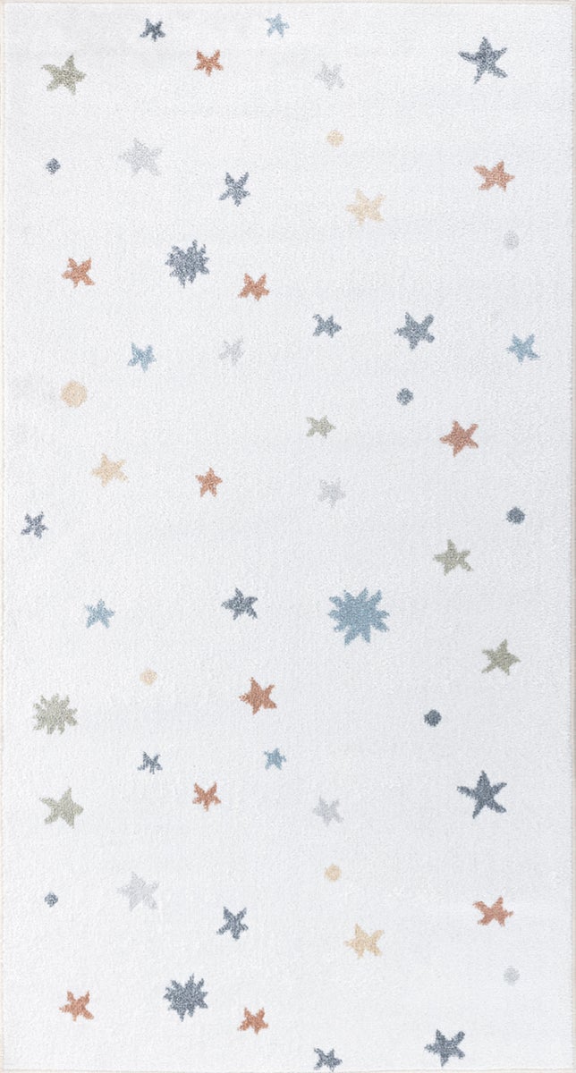 Machinewasbaar kinderkleed met sterren, veelkleurig/beige, 80x150 cm, STELLA