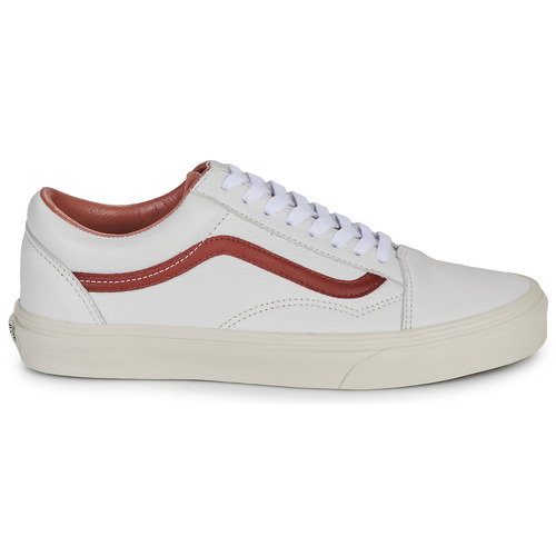 Vans - OLD SKOOL PREMIUM LEATHER - Blanc / Bordeaux