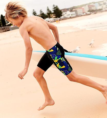 Speedo Bådebukser - Allover Panel Jammer - Sort/Bl?