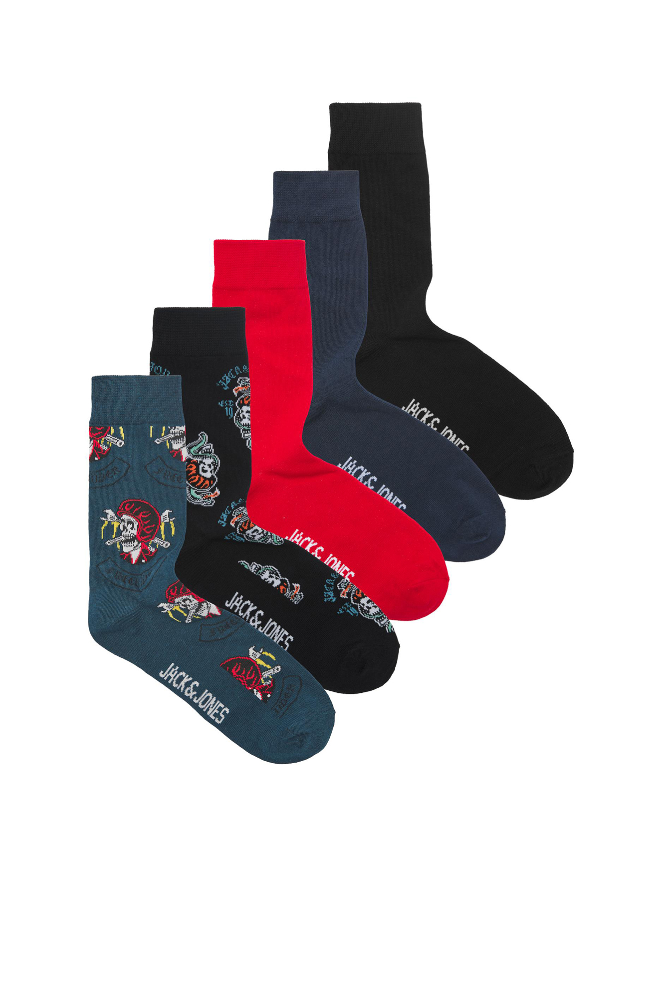 Pacote com 5 pares de meias altas com estampa de cana-de-açúcar