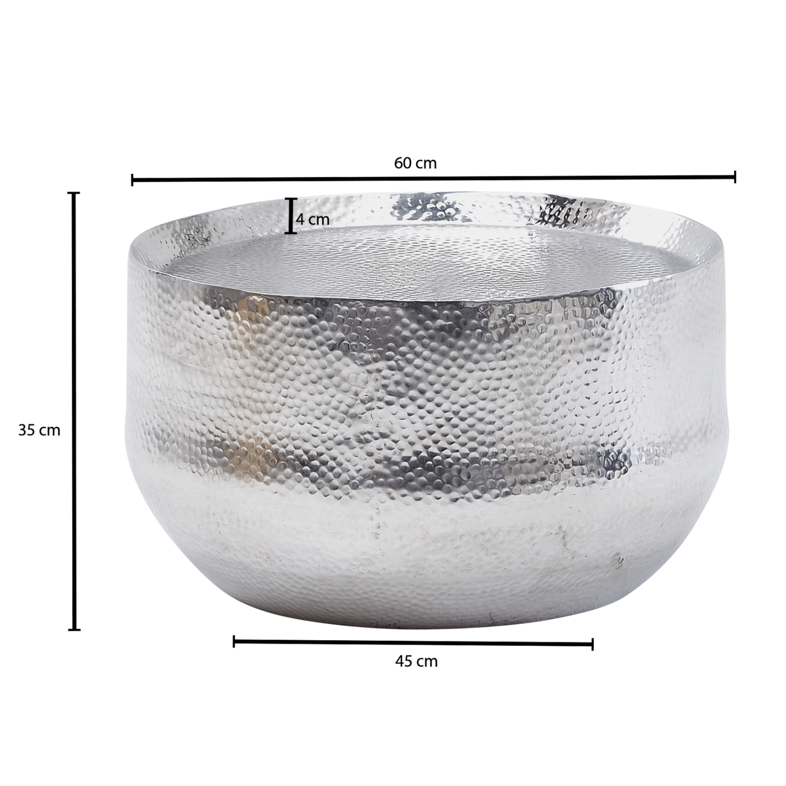 Couchtisch - silber - 60 cm