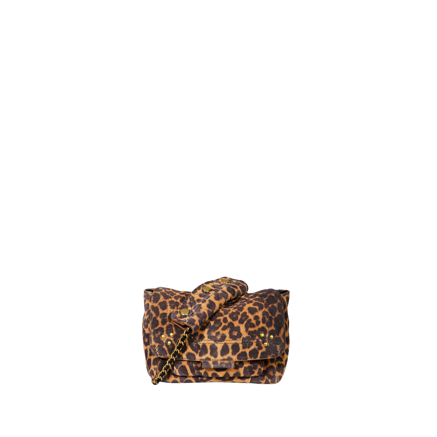 LULU S - Mini sac bandoulière en cuir effet velours | Marron