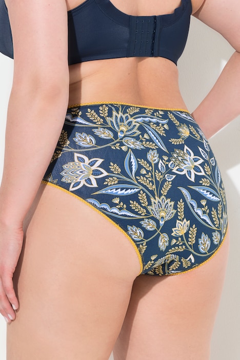Midislips, 5er-Pack, Paisley/einfarbig