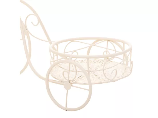 Vélo pour 1 pot de fleurs en fer forgé blanc 55x25x32h cm