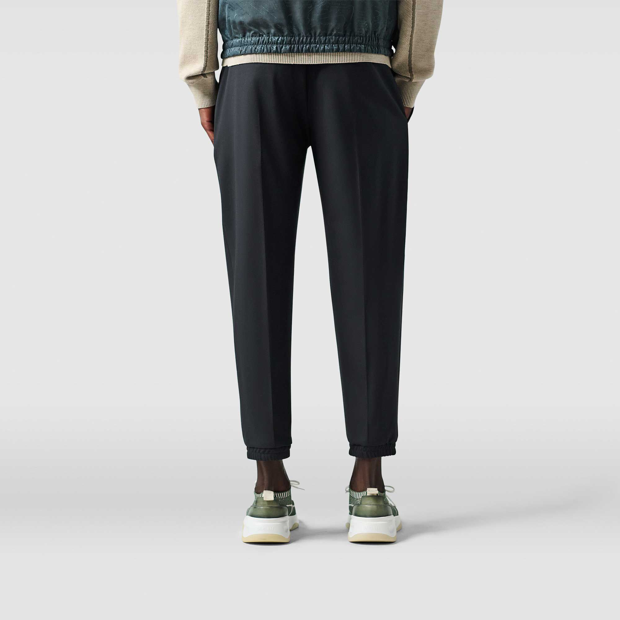 Pantalon De Jogging En Gabardine De Laine Stretch