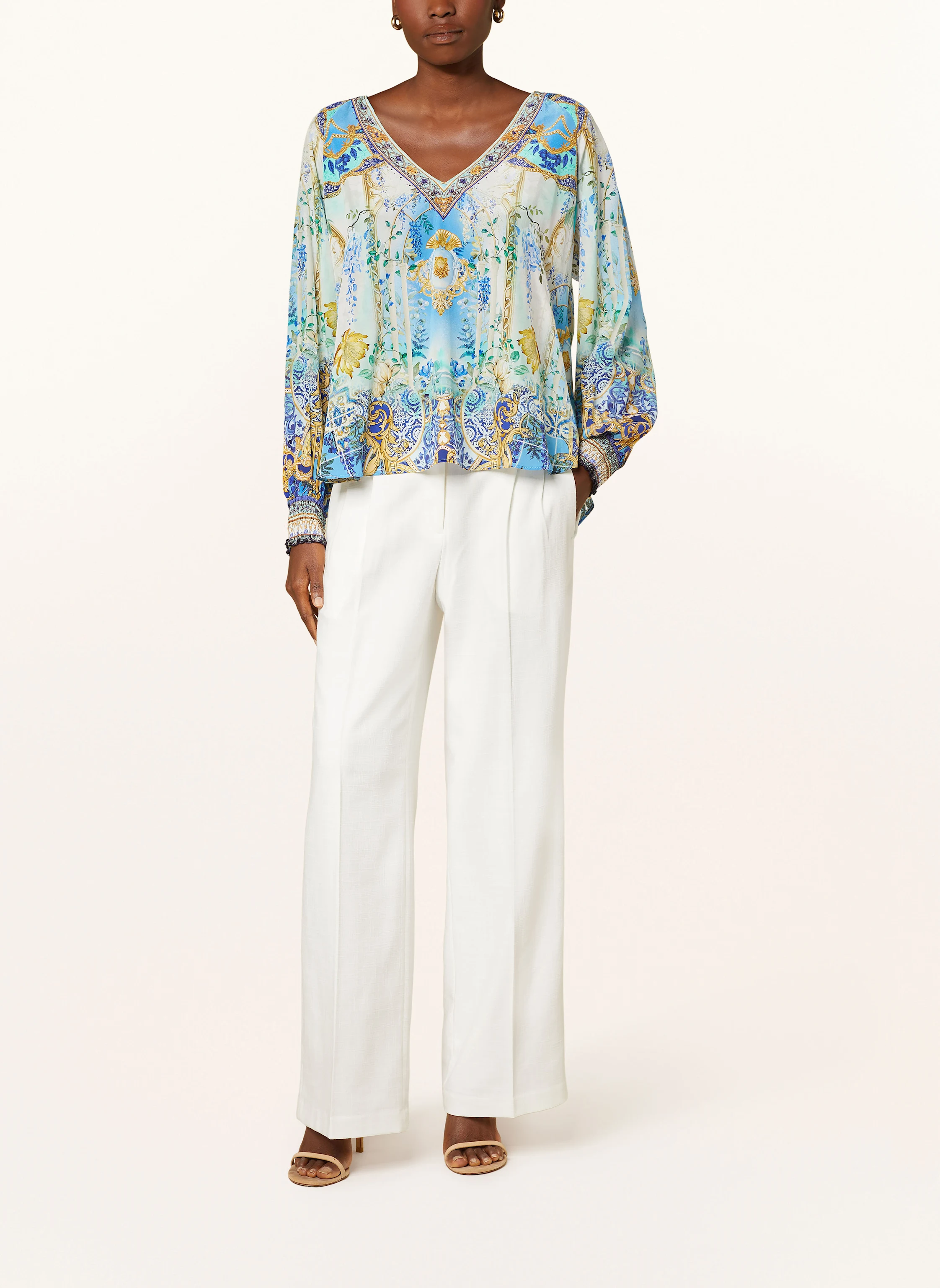 Princess GOES HOLLYWOOD Seidenbluse mit Schmucksteinen