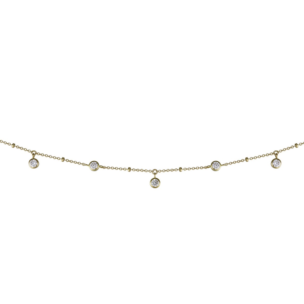 Collier Brillaxis pampilles oxydes or 18 carats