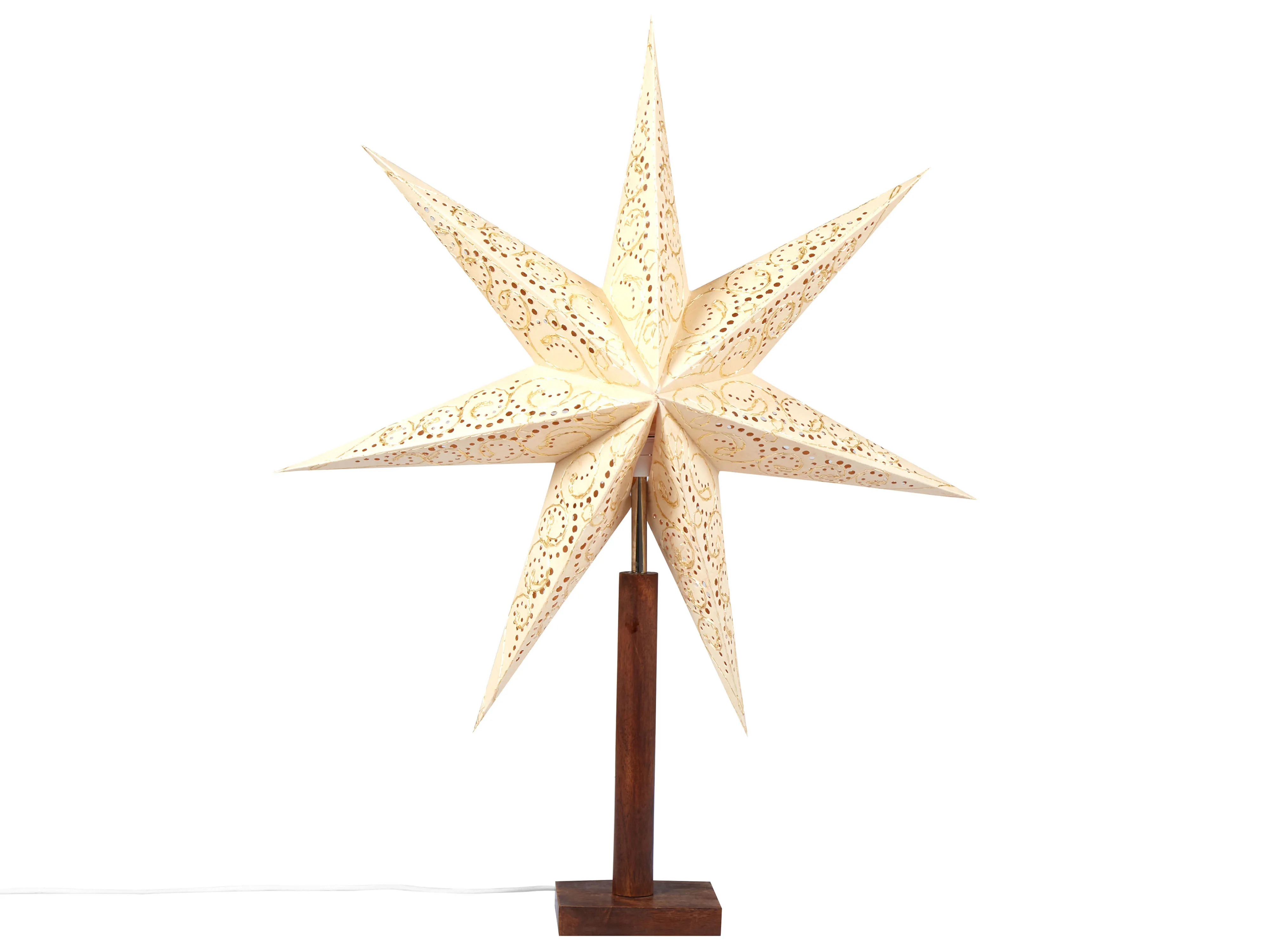 Kerstdecoratie Tafellamp MANA Ster 70 cm Beige