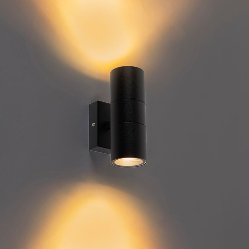 Buitenwandlamp zwart 2-lichts IP44 - Duo