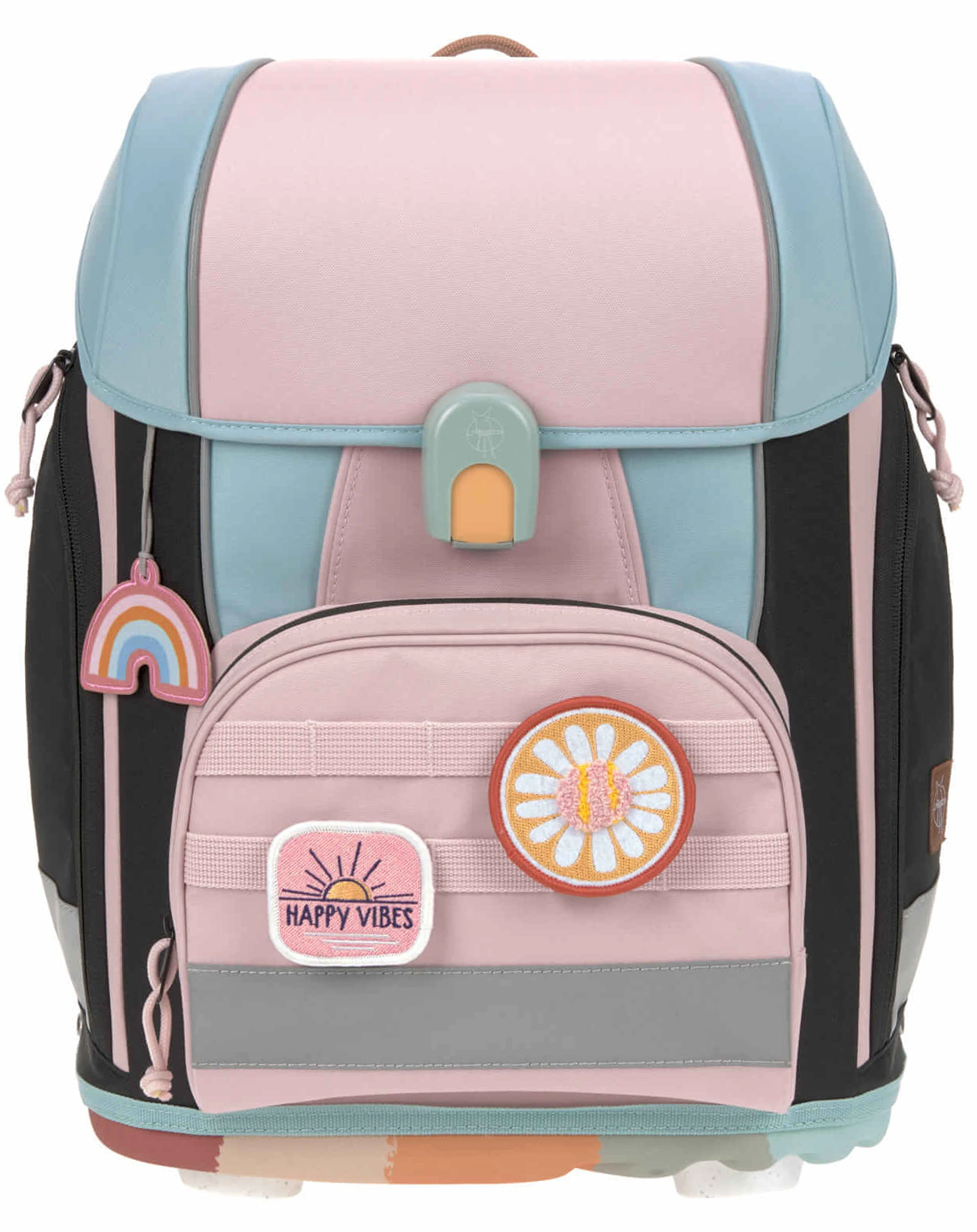 Schulranzen-Set BOXY UNIQUE (30x25x42) 7-teilig in rose/blue