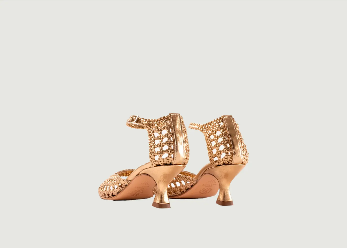 Sandales à talons en cuir tressé Veronica Souliers Martinez