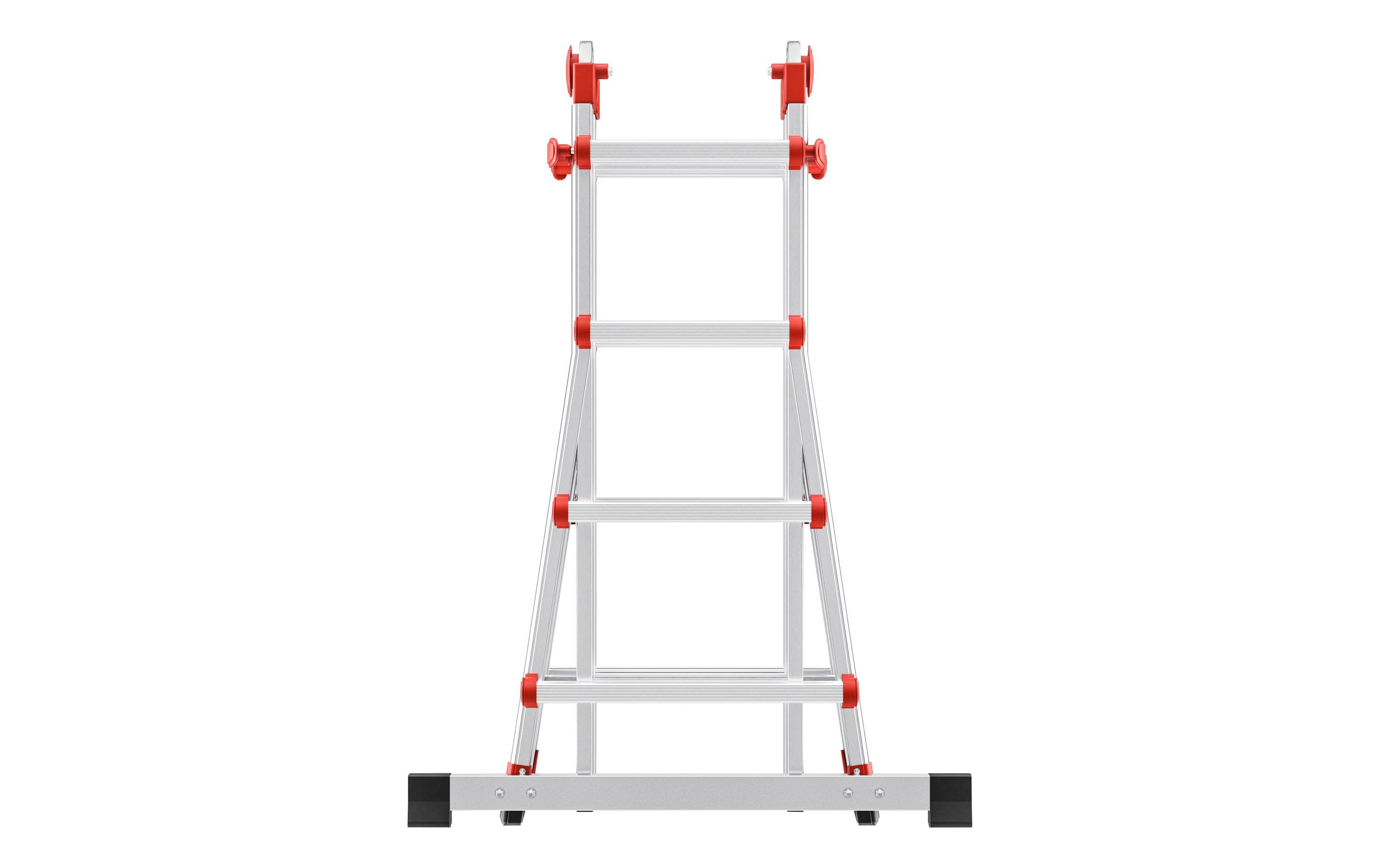 Teleskopleiter 4 x 4 Sprossen<br>Verwendbar als Anlege- und Schiebeleiter