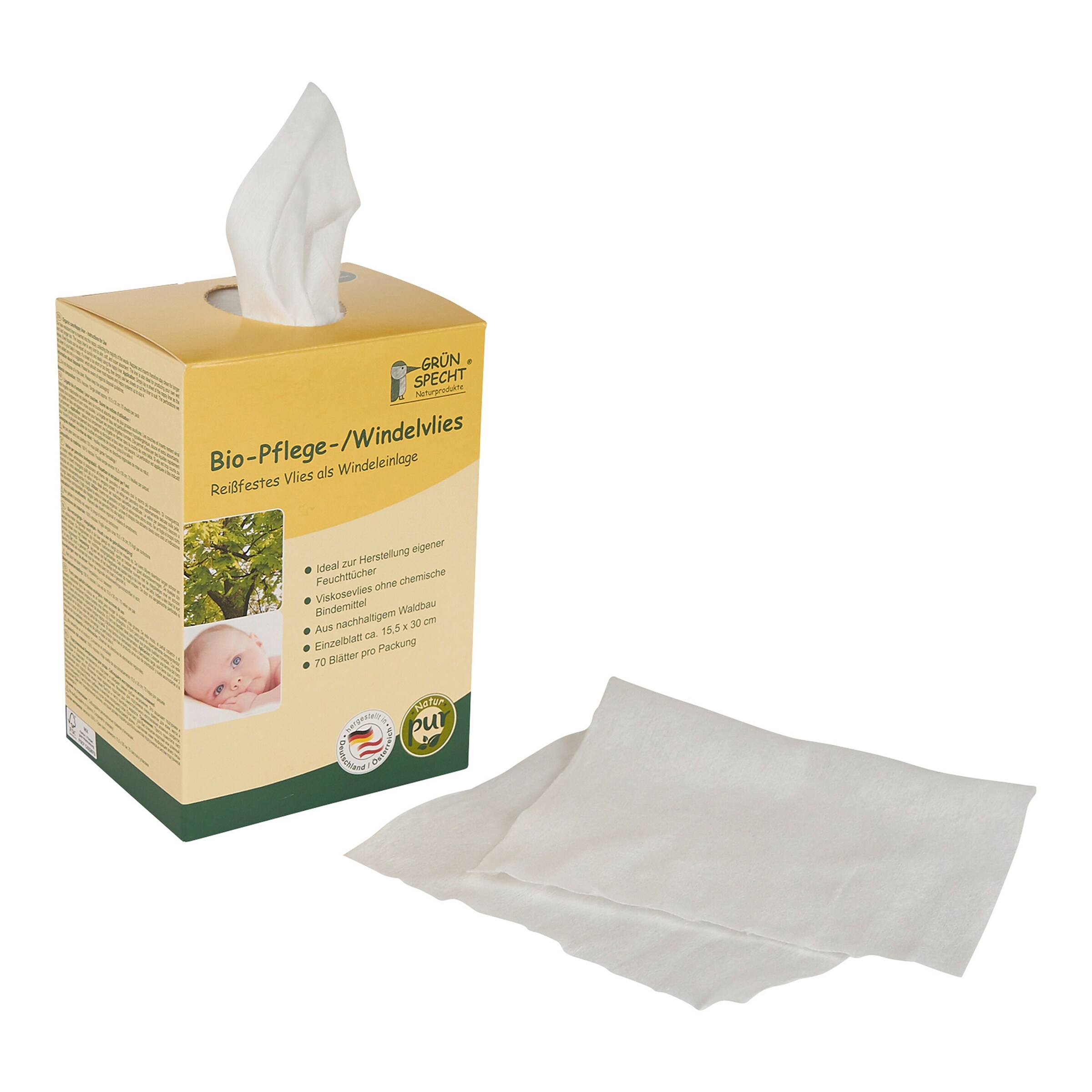 Grünspecht Bio-Pflege/Windelvlies 70Blatt